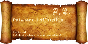Palmhert Mátyás névjegykártya